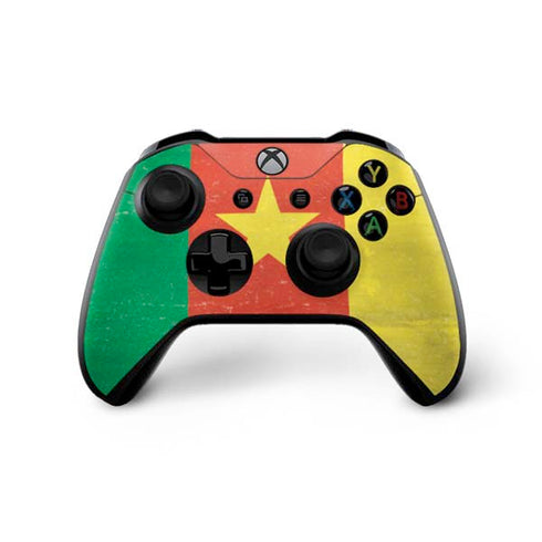 Cameroon Flag Distressed Xbox One X Controller Skin